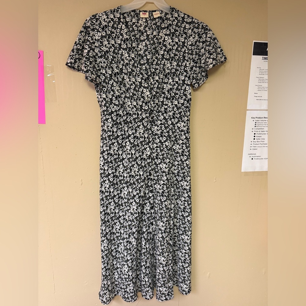 Levi's Black and White Floral Maxi Dress